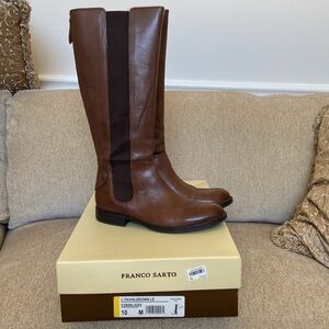 Franco Sarto Tan and Brown Heeled Boots